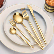 30-Piece Gold Stainless Steel Cutlery Set for Home and Restaurant Use