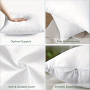 4 Square Cushion Inner Pillow Inserts Soft Fluffy for Bed Sofa Decor