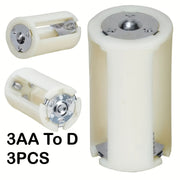 ABS AA to D Battery Adapter Set for DIY Parallel Connection Electronics Projects