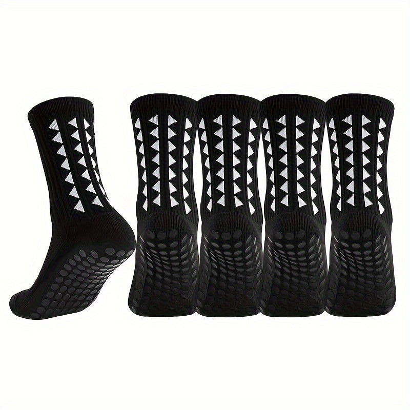 Men Women Geometric Pattern Football Socks 1 5 10 Pairs Towel Bottom Grip