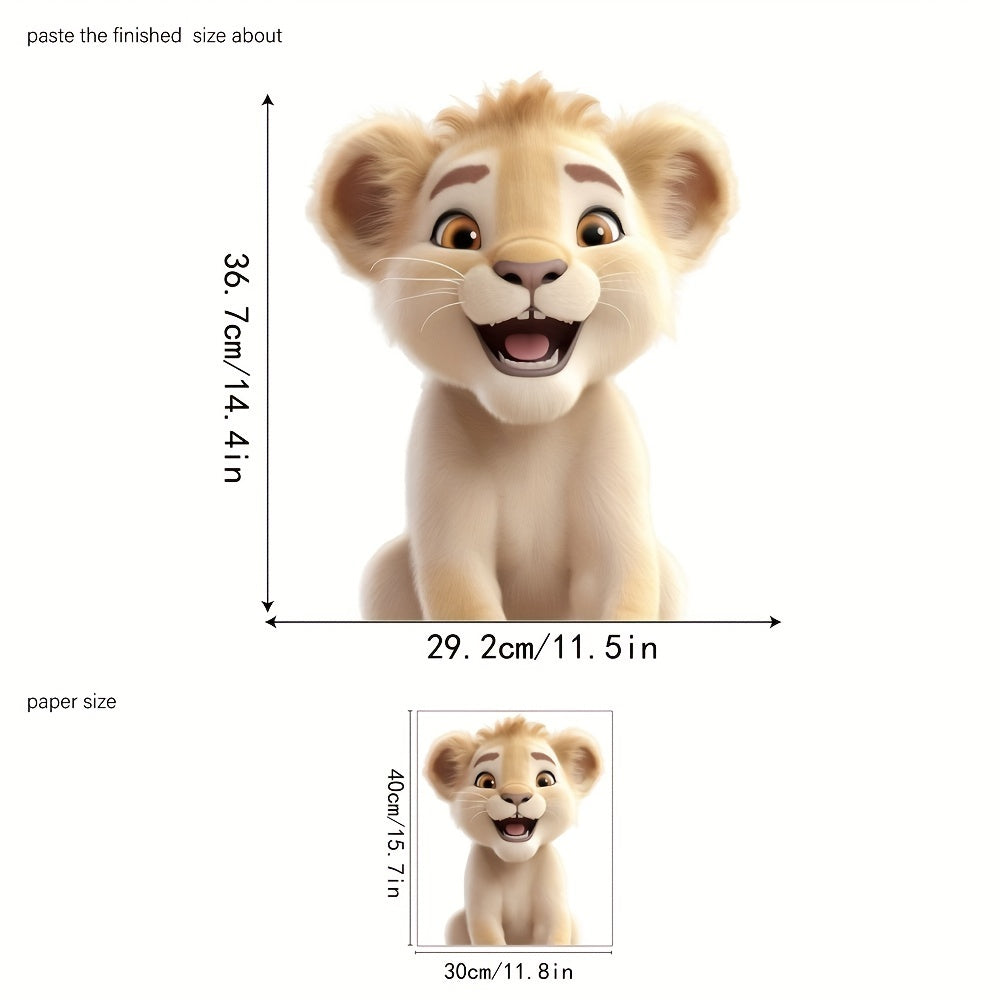 Adorable calcomanía de ventana de vidrio con caricatura de tigre electrostático, reutilizable, decoración para el hogar