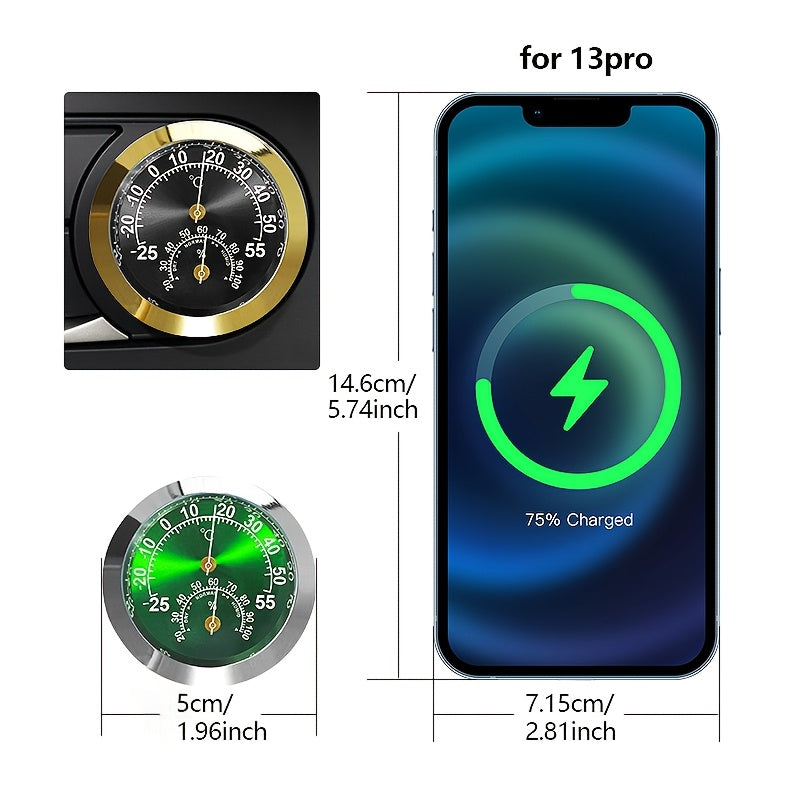 Мини-градусник 2-в-1 для автомобиля, измеритель влажности и температуры, немагнитный