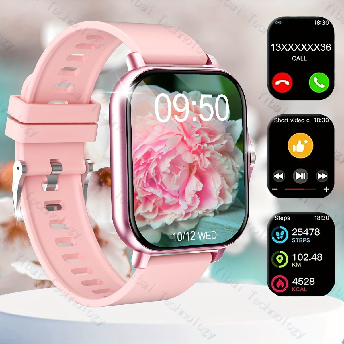 Smart Watch for Men and Women 1.83-Inch HD Screen Fitness Tracker Voice Assistant Sports Watch