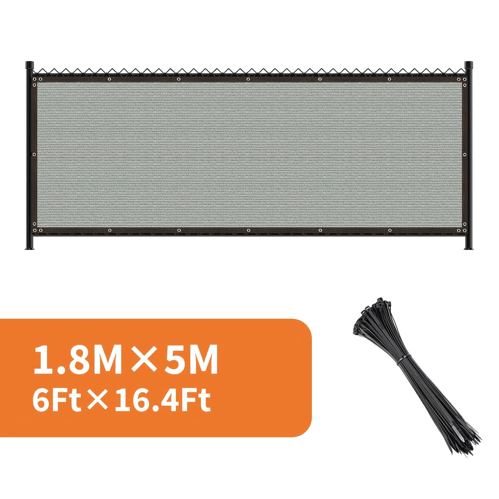 Pantalla de privacidad para exteriores de uso pesado, protección UV, cubierta de sombra con ojales, gris