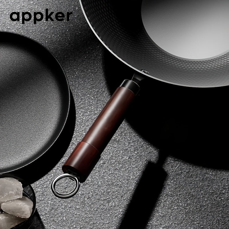 Mustahkam quyma temir wok - induksiya, elektr va gaz pechlari uchun ideal, yopishmaydigan yuzasi, uy va restoran sharoitlari uchun ko'p maqsadli oshxona anjomlari