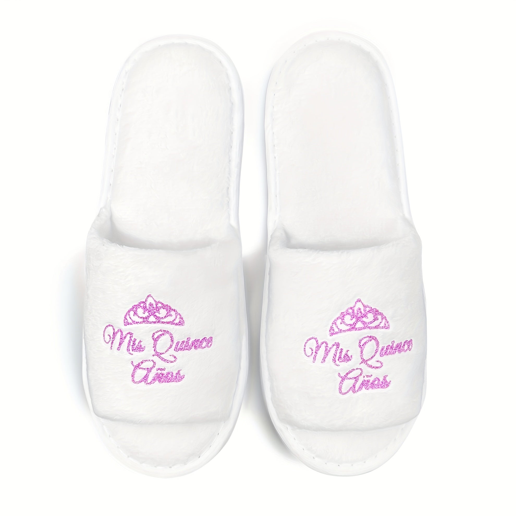 Girls Quinceanera Glitter Gold Slippers Open Toe Indoor Shoes