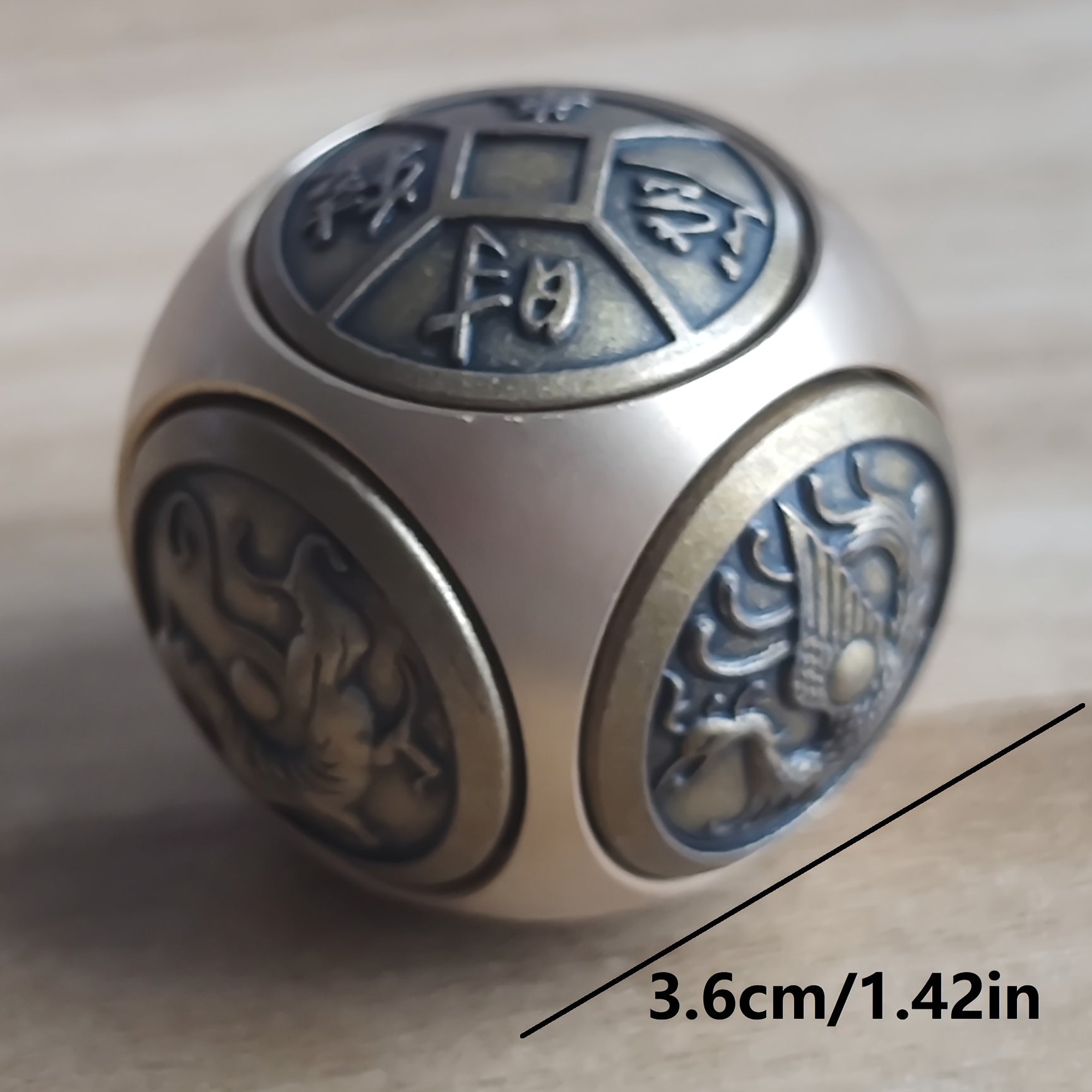 Esfera de alivio del estrés de latón para prosperidad y buena fortuna Amarillo 14+