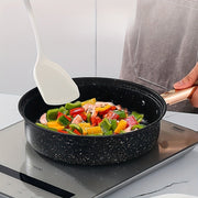 Juego de utensilios de cocina de acero inoxidable de 12 piezas con ollas antiadherentes y mangos dorados