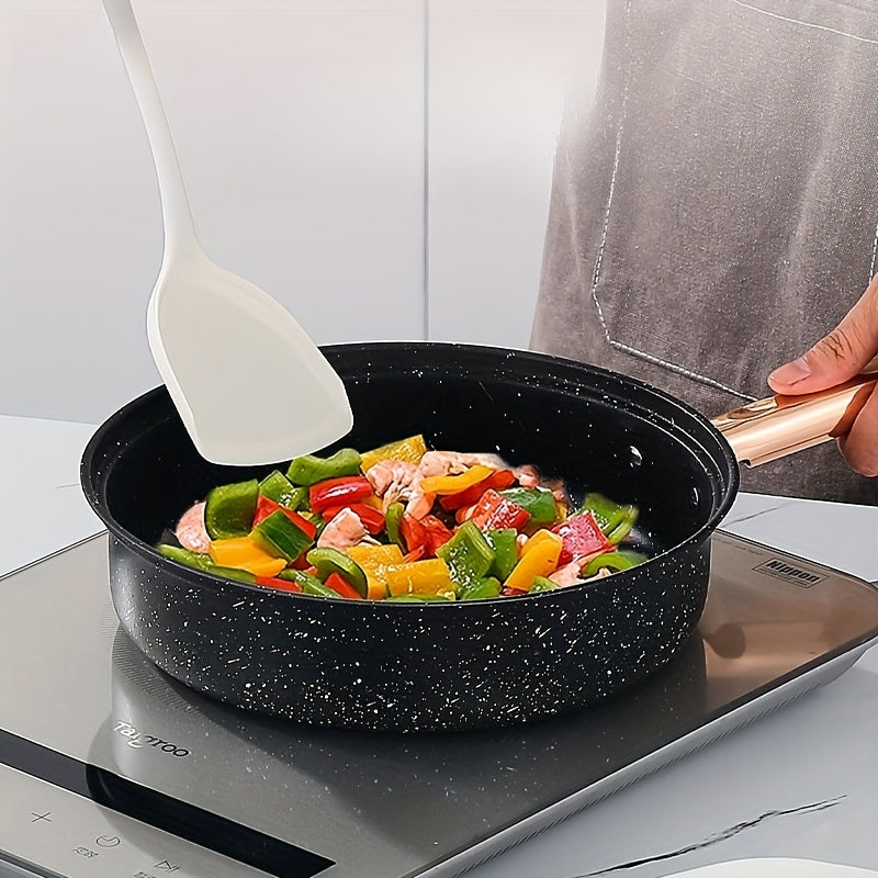 Juego de utensilios de cocina de acero inoxidable de 12 piezas con ollas antiadherentes y mangos dorados