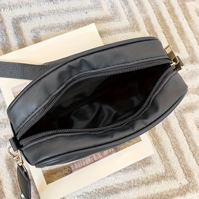 Girls' Floral Webbing Camera Bag Small PU Shoulder Bag for Casual Daily Use