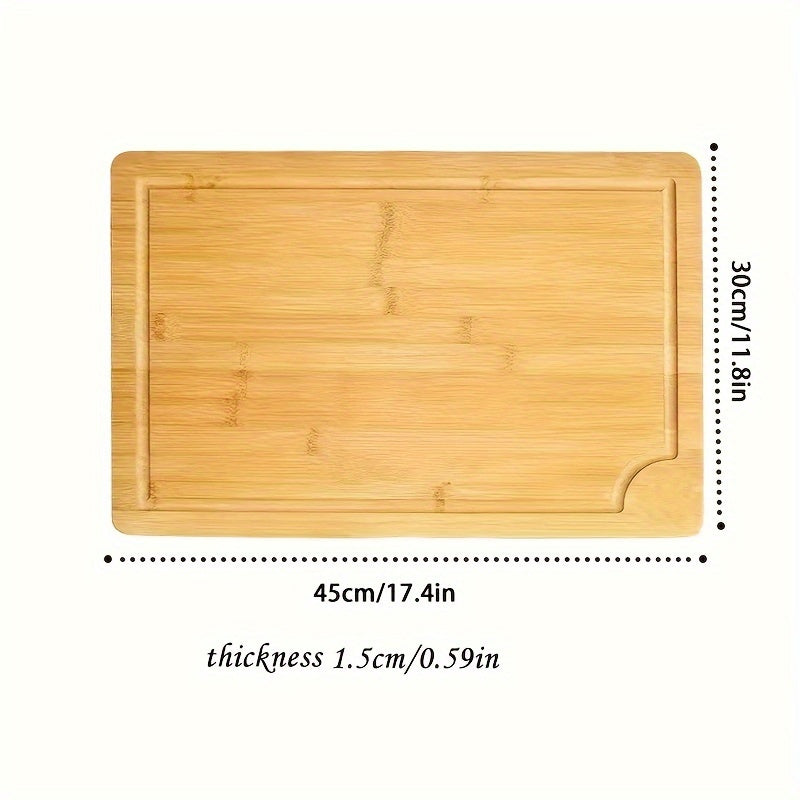 Set of 3 Bamboo Cutting Boards with Juice Grooves, Durable, Easy Handle