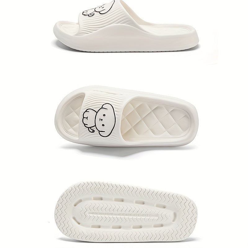 Unisex Dog Pattern Slides Casual Open Toe Indoor Bathroom Slippers