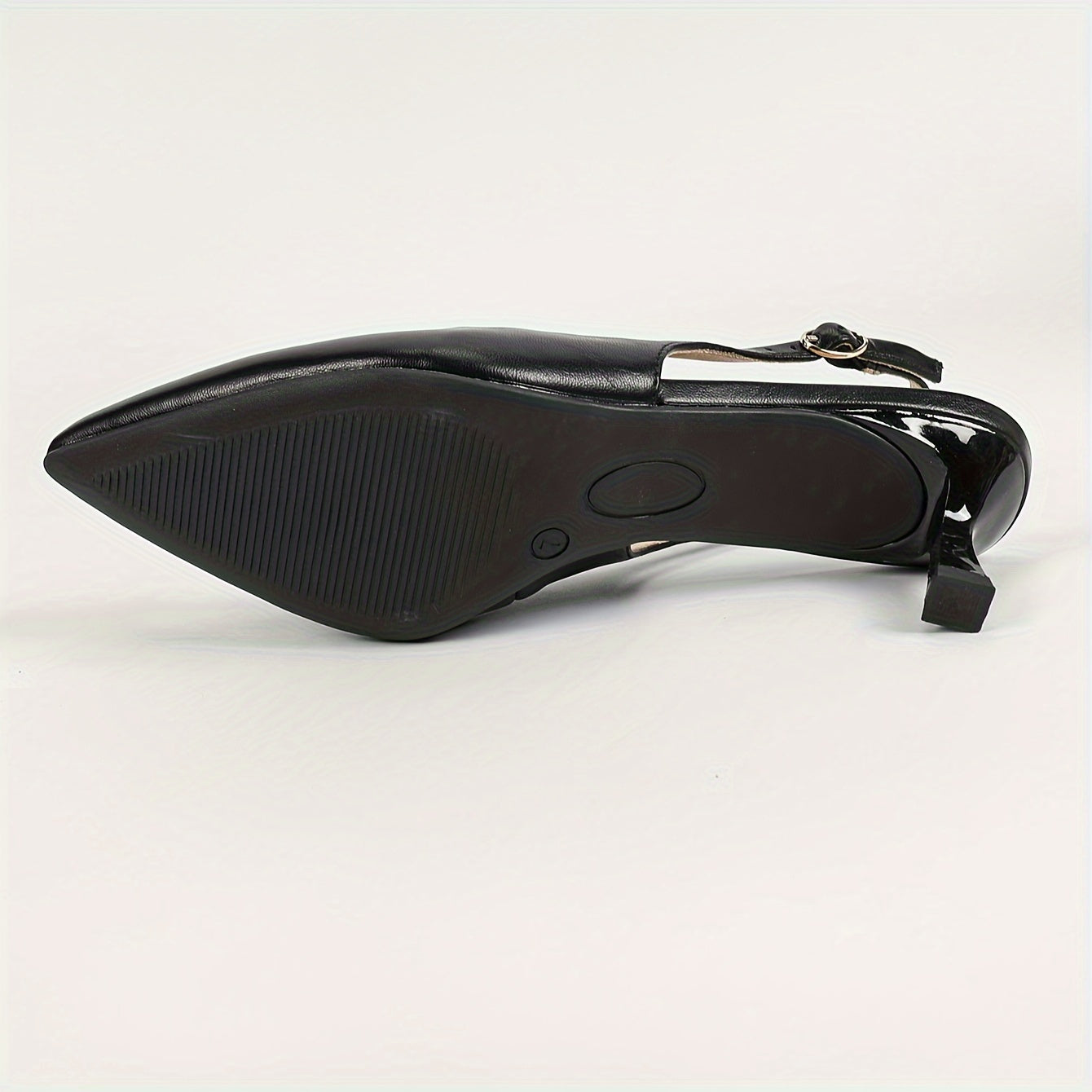 Women's Pointed Toe Kitten Heel Sandals with Buckle Closure for Work