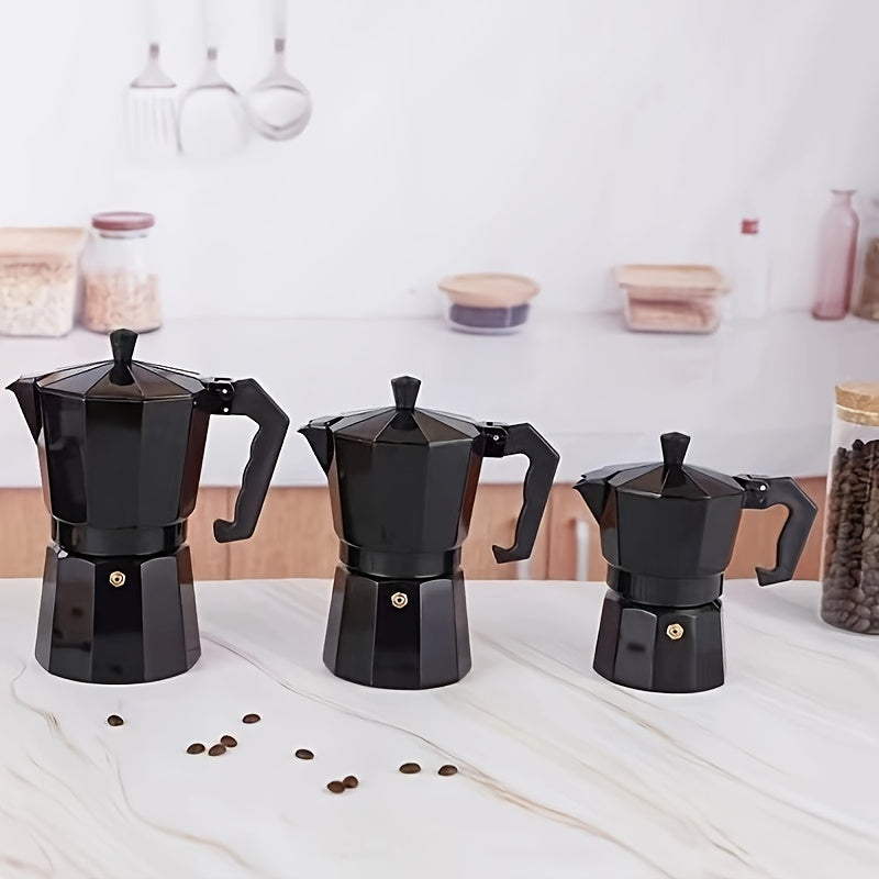 150ml Alyuminiy pechka uchun qahva qozoni, mat finish, qayta ishlatiladigan filtr, Espresso uchun