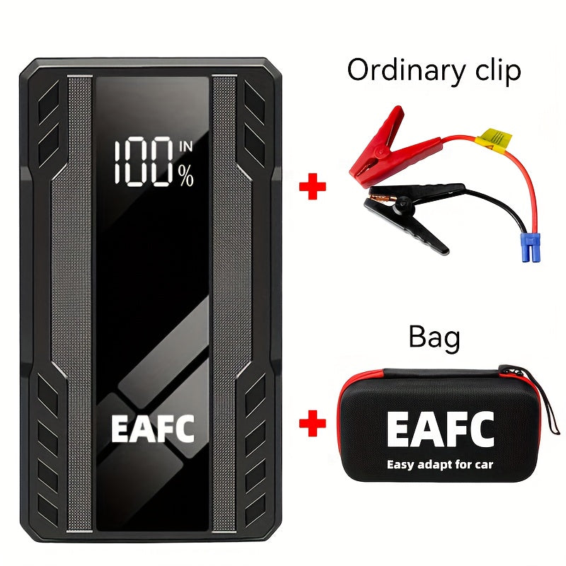 EAFC 1200A Portativ Avtomobilni Qayta Ishga Tushirish Qurilmasi, USB Type-C Bilan Zaryadlanadigan, LED Yoritish, Raqamli Ko'rsatkich 3.0L Benzin va Dizel Dvigatellari Uchun - Favqulodda Avtomobilni Ishga Tushirish Qurilmasi.