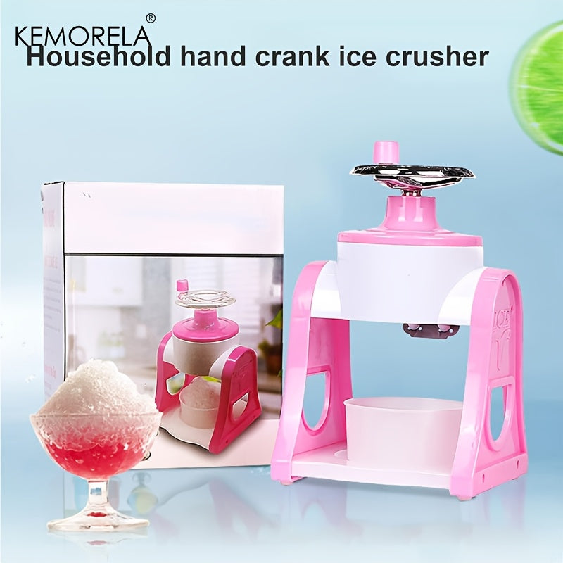 Kichik oshxona uchun shvedlangan muz kokteyllari uchun kompaktdan foydalaniladigan qoʻlda muz maydalagich, pushti va koʻk