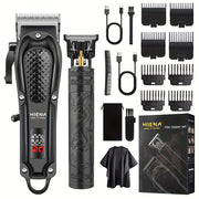 Hiena Pro 2 dona Erkaklar Soch Qirqish Mashinalari va Saç Qirqish Qaychi: Uyda foydalanish uchun uskunalar, USB orqali zaryadlanadigan parvarish to'plami sovg'a.