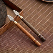 Handmade Damascus Steel Tea Knife Set with Wooden Tea Tools for Matcha and Pu-erh