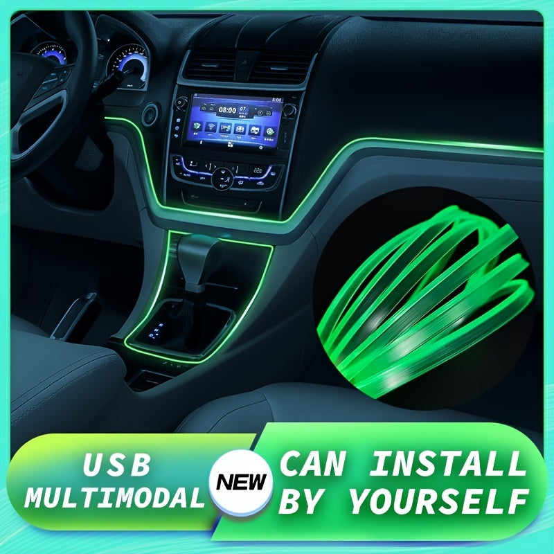 Interior Car LED Atmosphere Light Flexible Neon Strip 200cm Decoration