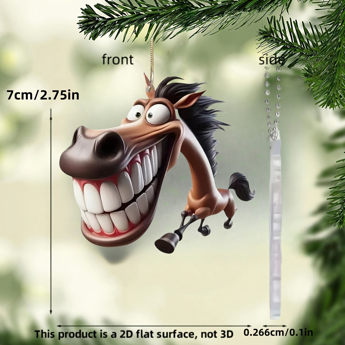 Cute Brown Horse Acrylic Keychain for Car, Bag, and Decor