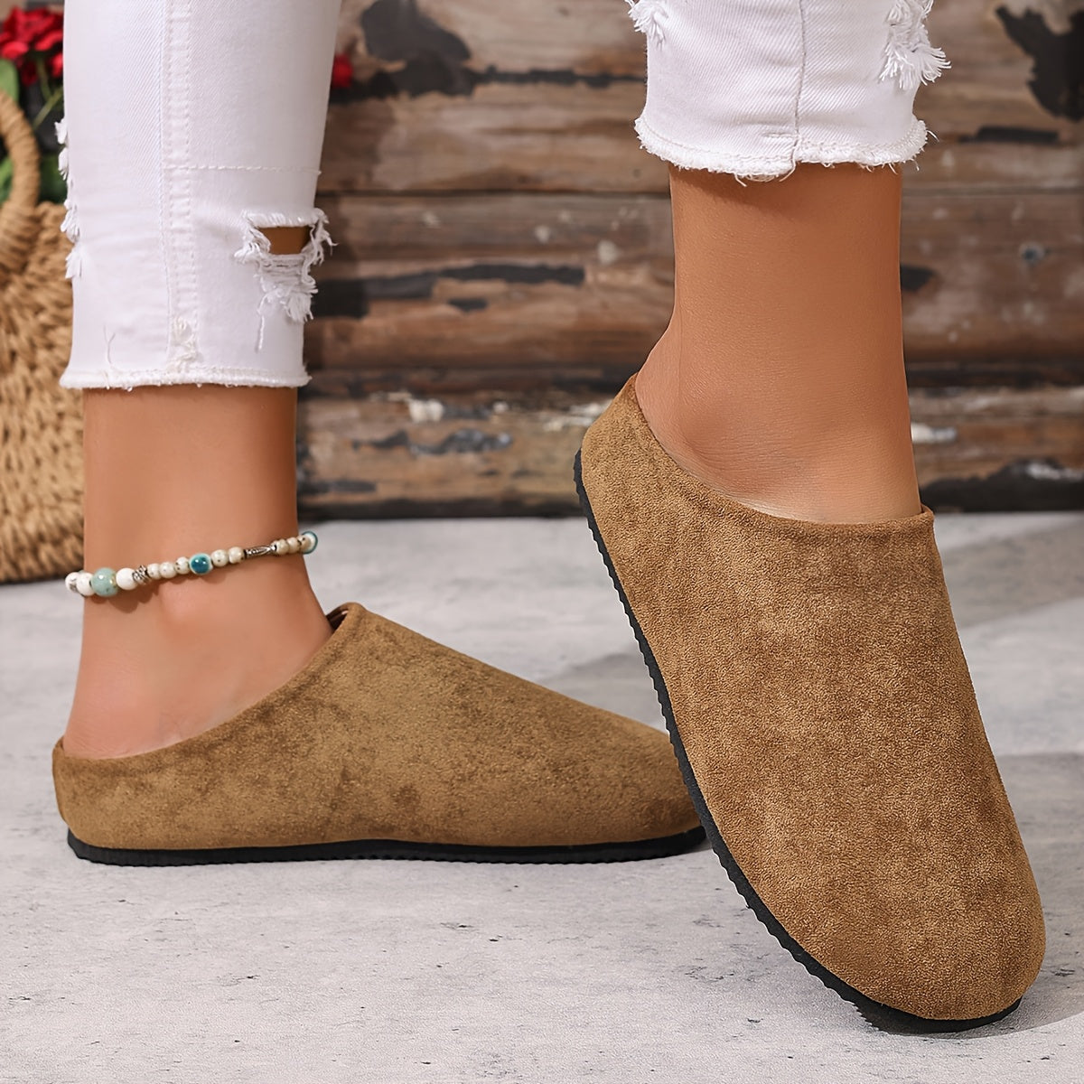 Women's Retro Mules Slip-On Flats EVA Casual Shoes Comfortable Lightweight