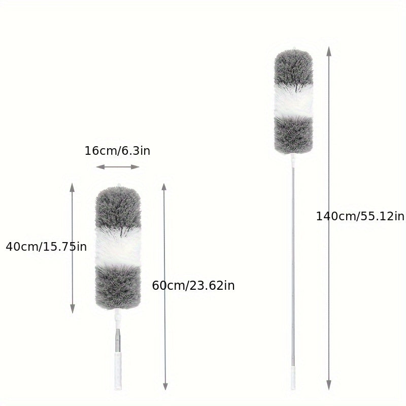 Moslashuvchan boshli mikrofiber changyutgich, qayta ishlash va yuvish mumkin, yuqori shiftlar, mebel va avtomobillar uchun