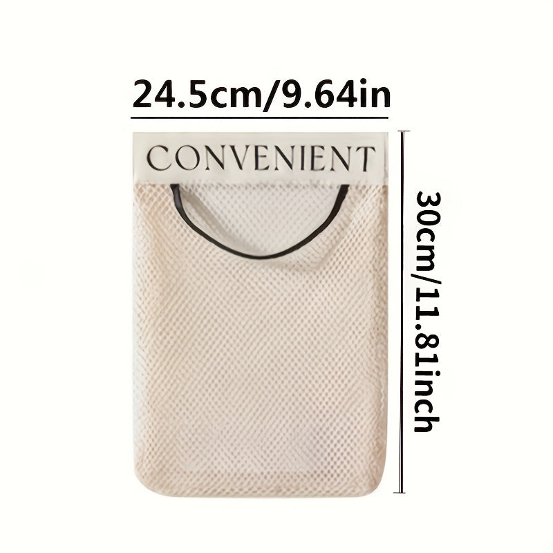 Эластичная сетка для хранения в повседневном стиле для многоразовых сумок с прищепками, настенный держатель для пластиковых пакетов с волшебной наклейкой - складная конструкция, открытый кухонный органайзер для хранения, не требуется электричество