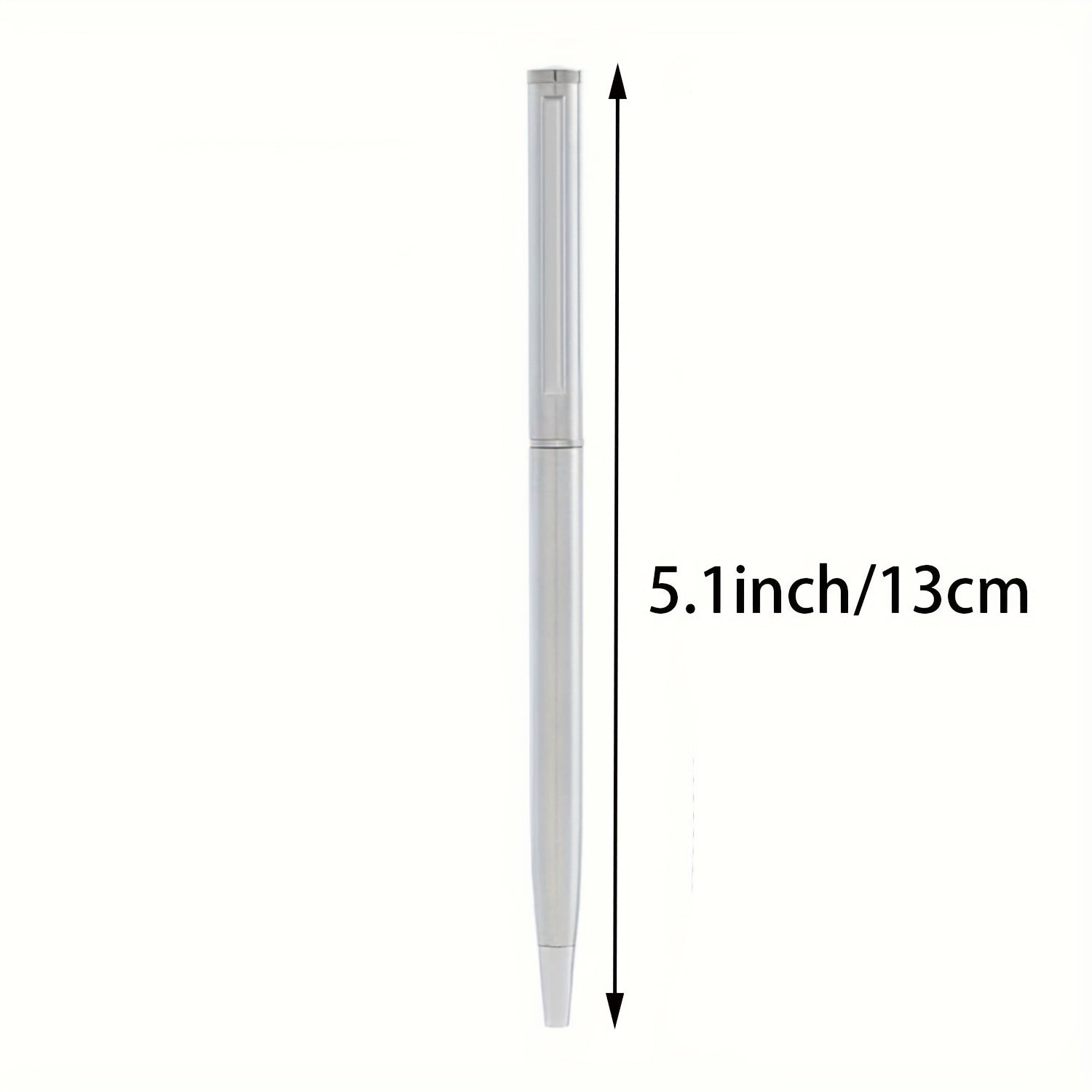 Juego de 5 bolígrafos de acero inoxidable plateado para adultos, regalo de oficina