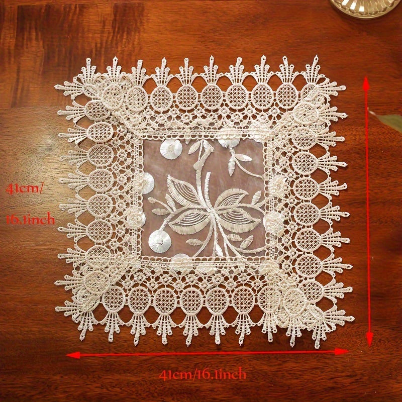 White Embroidered Organza Table Runner for Holiday Wedding Dining Decor