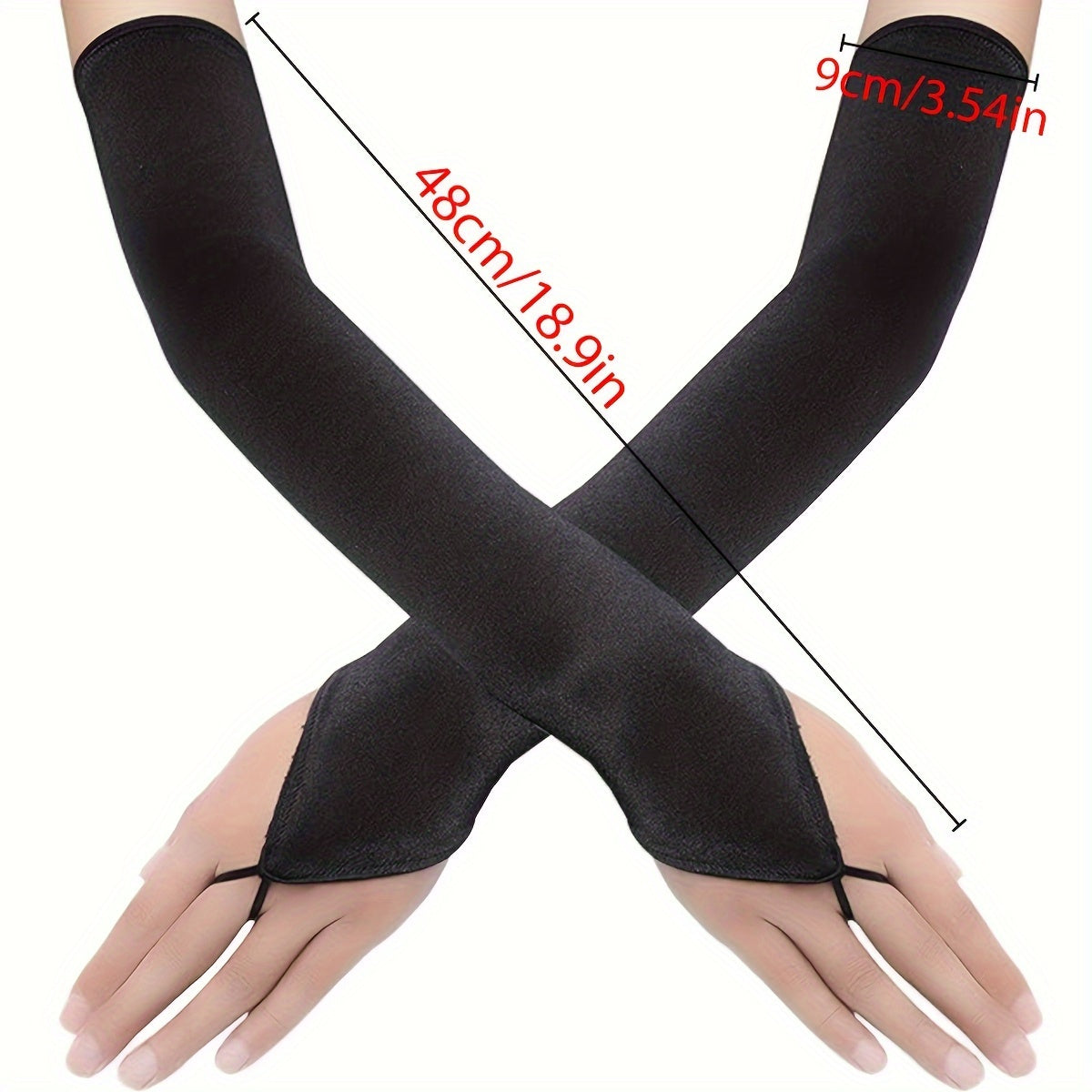 Women's Sheer Long Fingerless Arm Sleeves for Bridal and Tea Parties Polyester Fiber