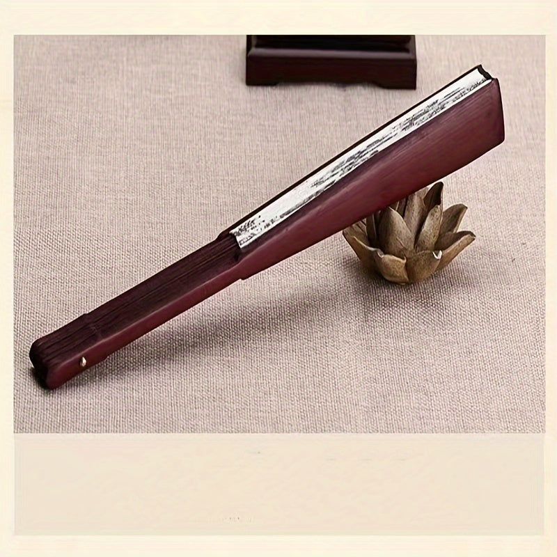 Large Wooden Handheld Fan with Elegant Asian Design for Home Decor and Cooling