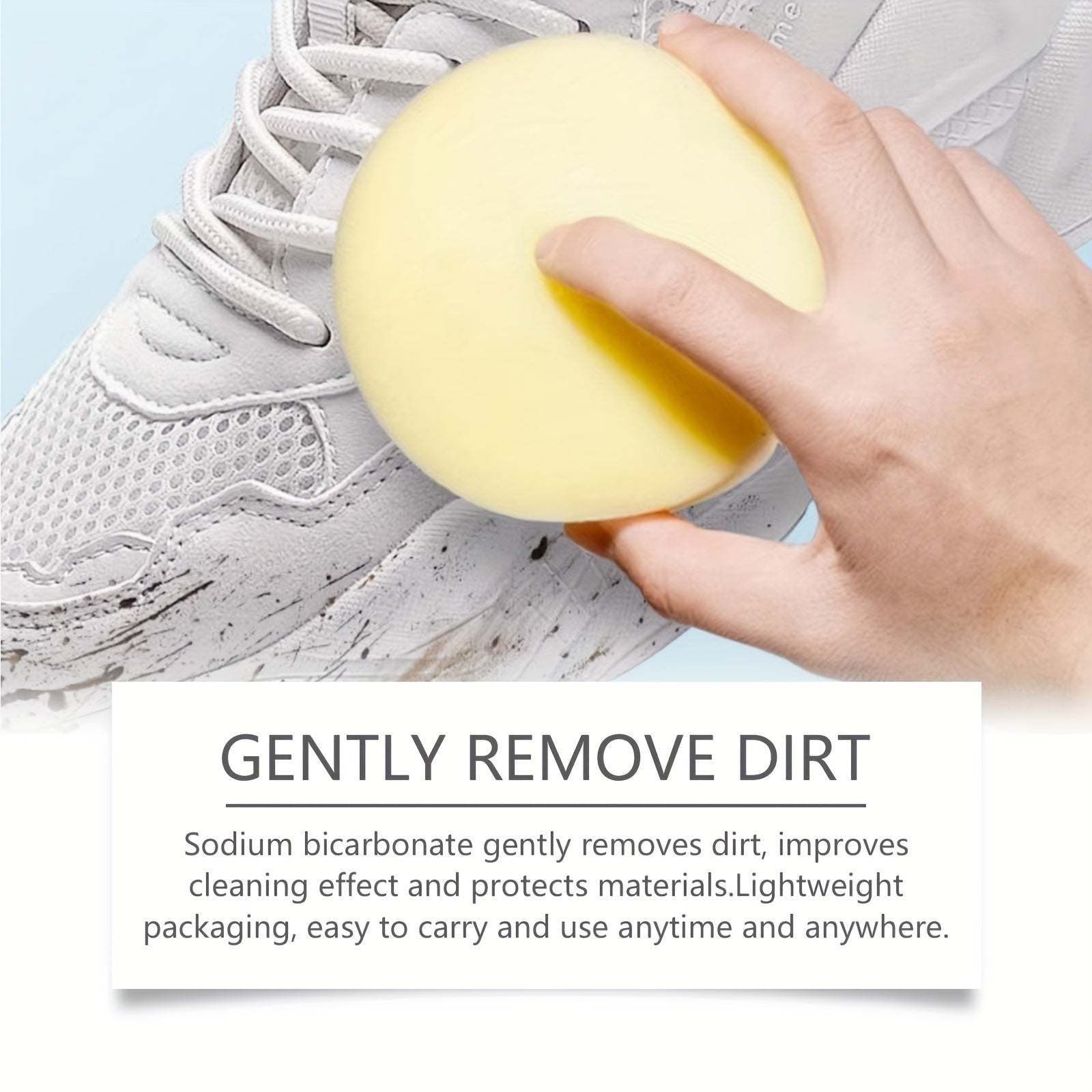 Крем-гель для чистки белых кроссовок с бикарбонатом натрия - без остатков, восстанавливает блеск, подходит для различных материалов обуви, улучшает внешний вид и эффективность, объем менее 1 литра