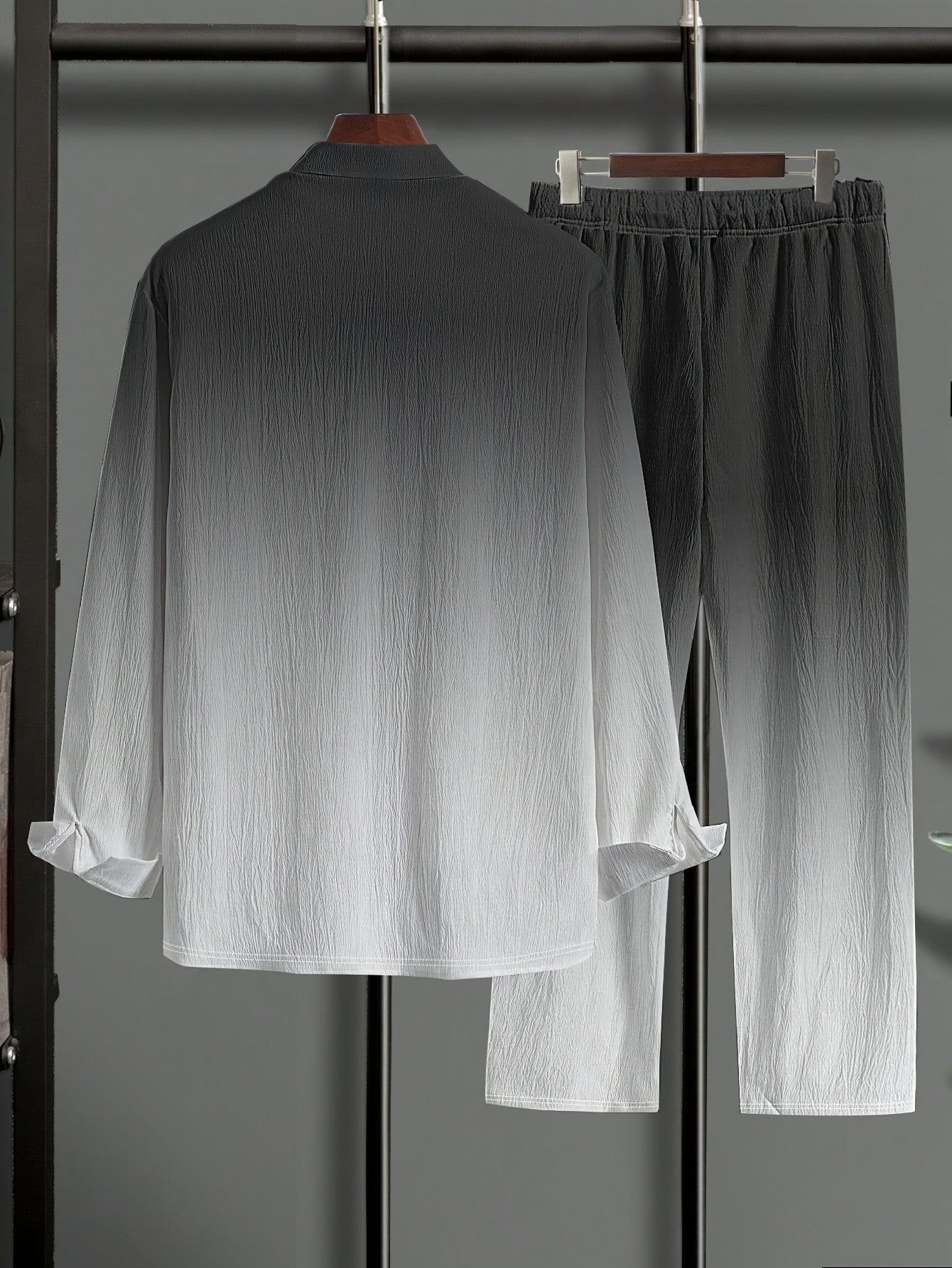 Men's Large Size Casual Suit Polyester Ombre Knit Regular Fit Lapel Sports