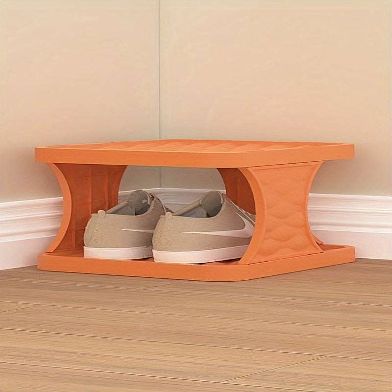 Foldable Shoe Rack 2 Tiers Space-Saving No-Hassle Assembly Entryway Living Room Organizer