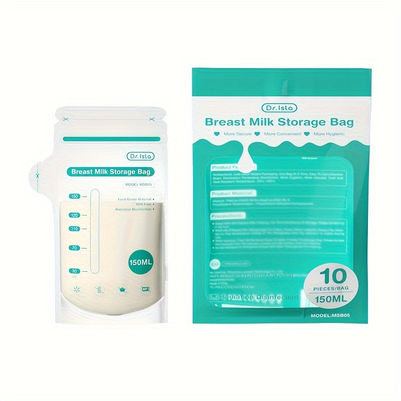 Breastmilk Storage Bags 150ml Self-Standing 10/30/100pcs for Easy Feeding
