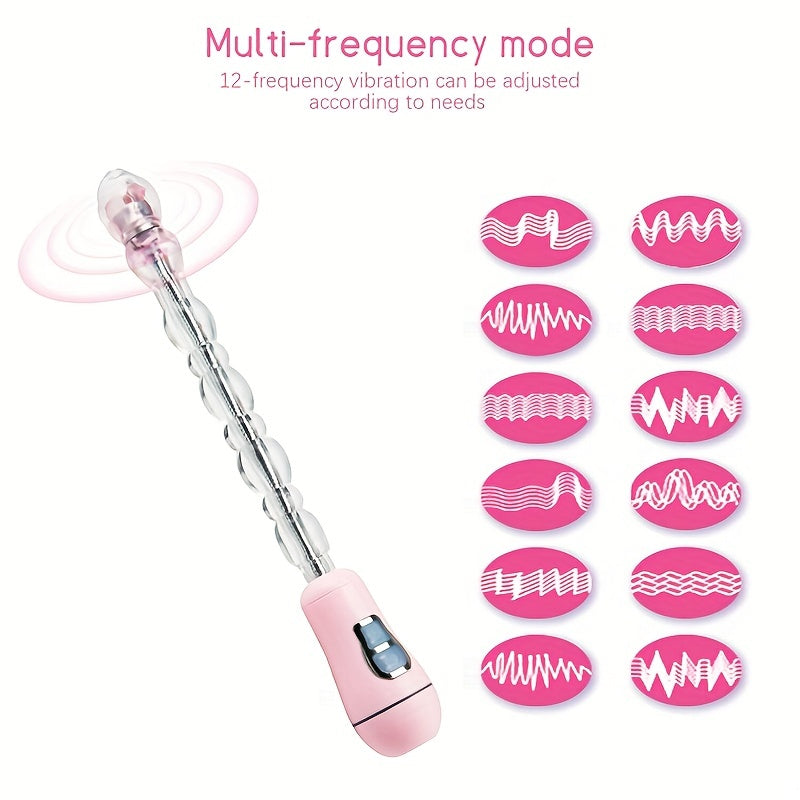 Flexible Silicone Vibrating Anal Beads with 12 Modes, USB Rechargeable