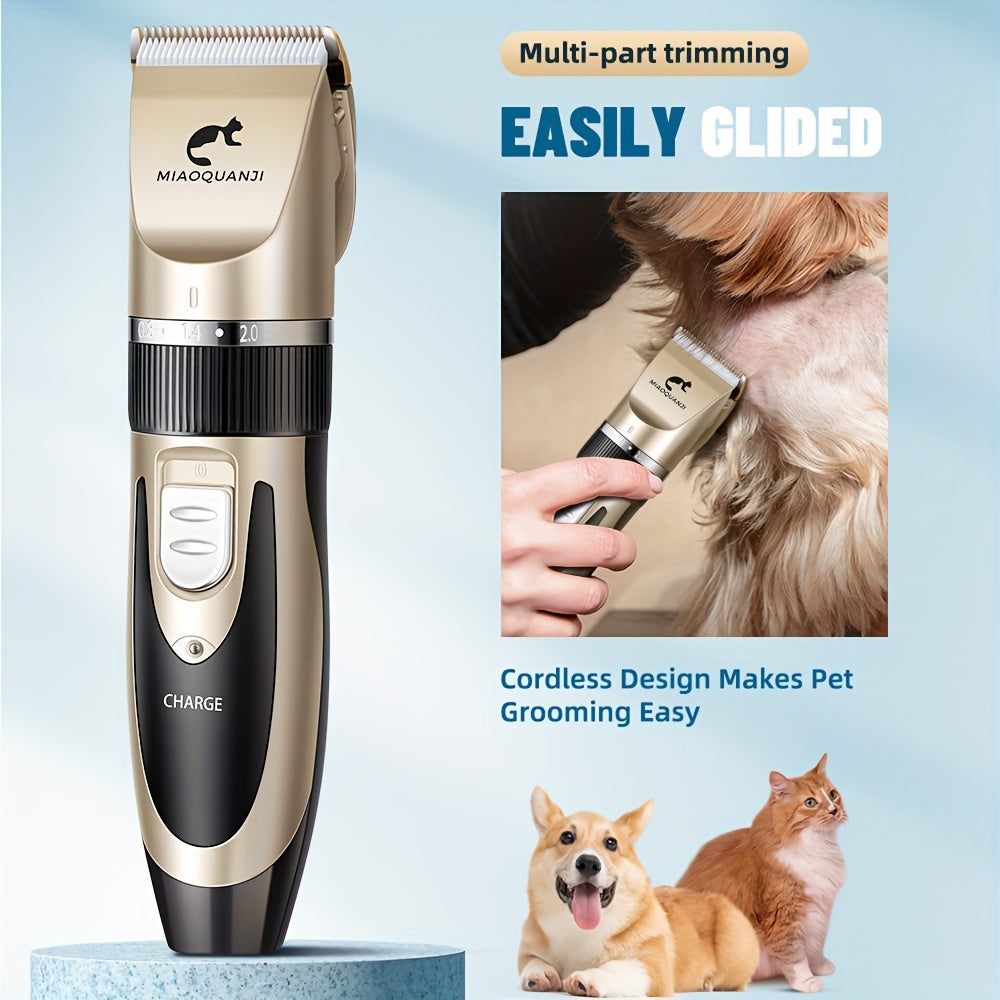 Rechargeable Pet Grooming Kit for Dogs and Cats Low Noise Clippers with Attachments LCD Display