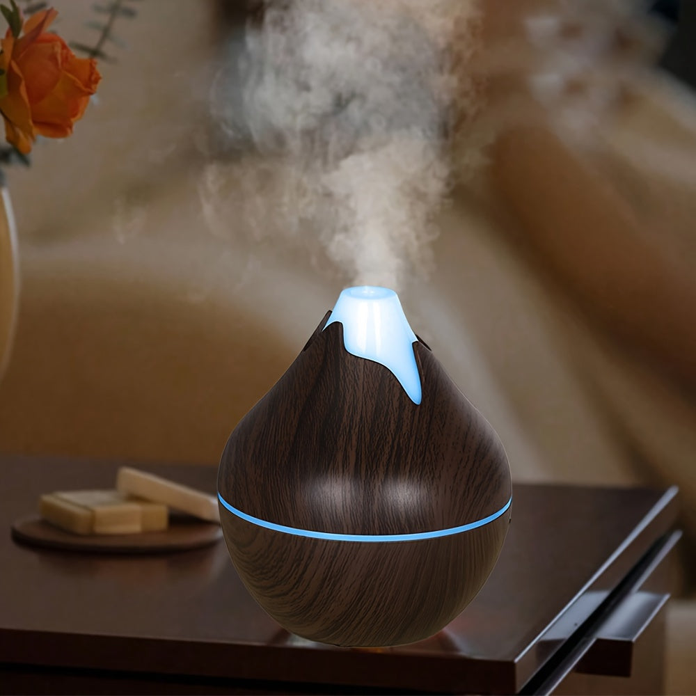 Wood Grain USB Humidifier with Aromatherapy Quiet Operation for Home Office