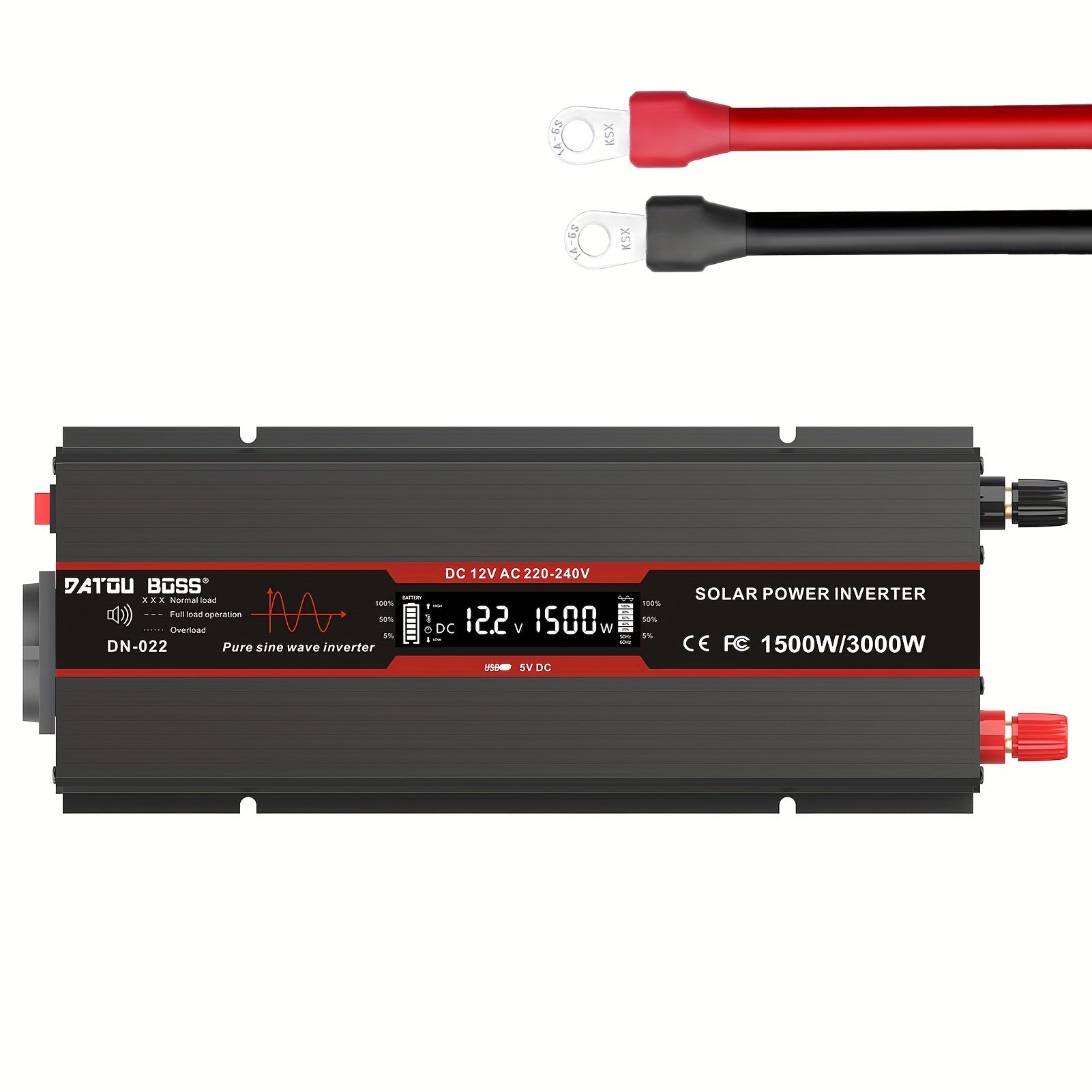 1500W 3000W choʻqqi toza sinus toʻlqinli quvvat invertori sayohat va tabiatda yurish uchun