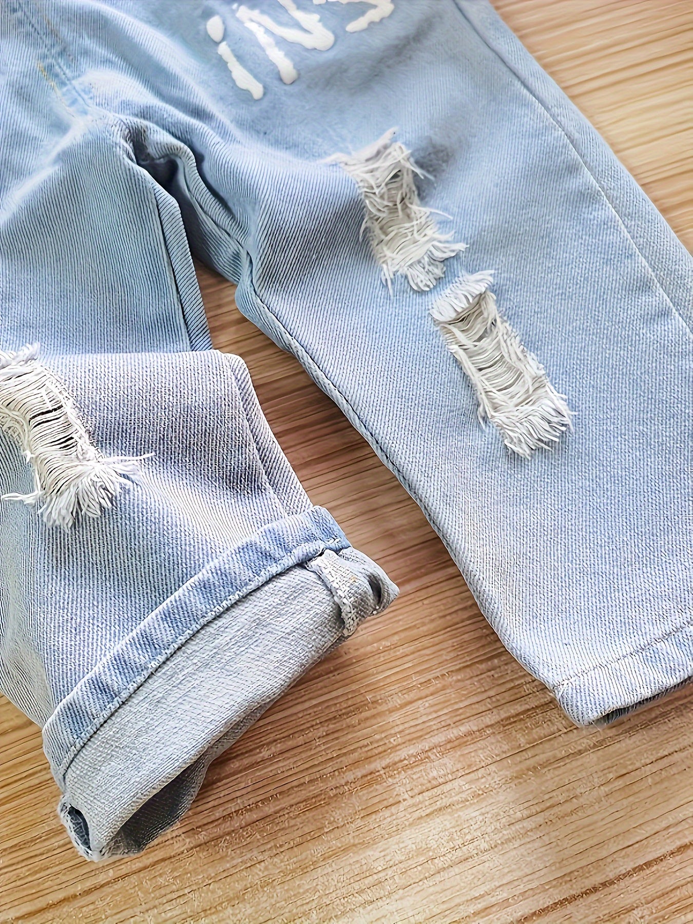 Джинсовый комбинезон для девочек 0-3 лет, Радужный ангел с вышивкой, с прорезями, весна и осень