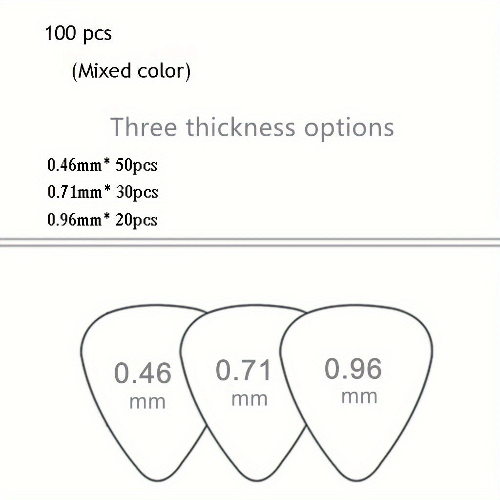 Assorted Guitar Picks Set of 20 50 100 Thin Medium Thick for Electric Acoustic Bass