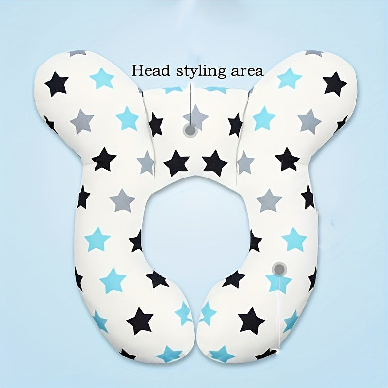Children's U-Shaped Headrest Pillow for Strollers Soft Polyester Travel Safety Cushion