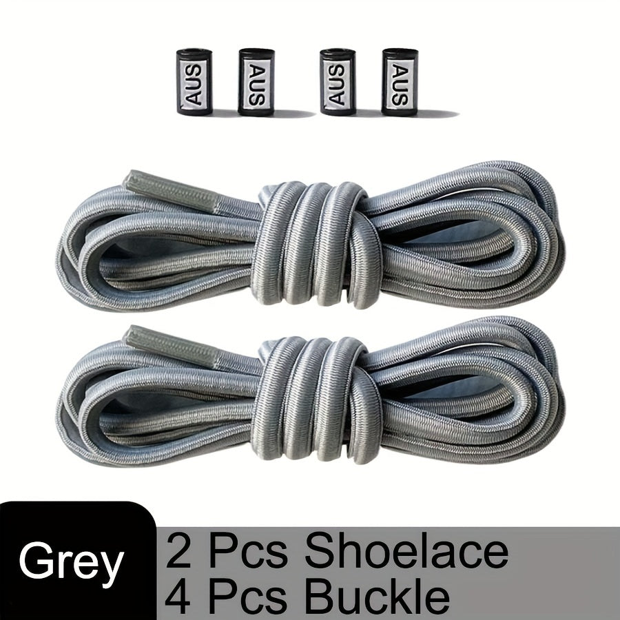 Unisex Elastic No-Tie Shoelaces with Metal Buckles for Sports and Outdoor Activities