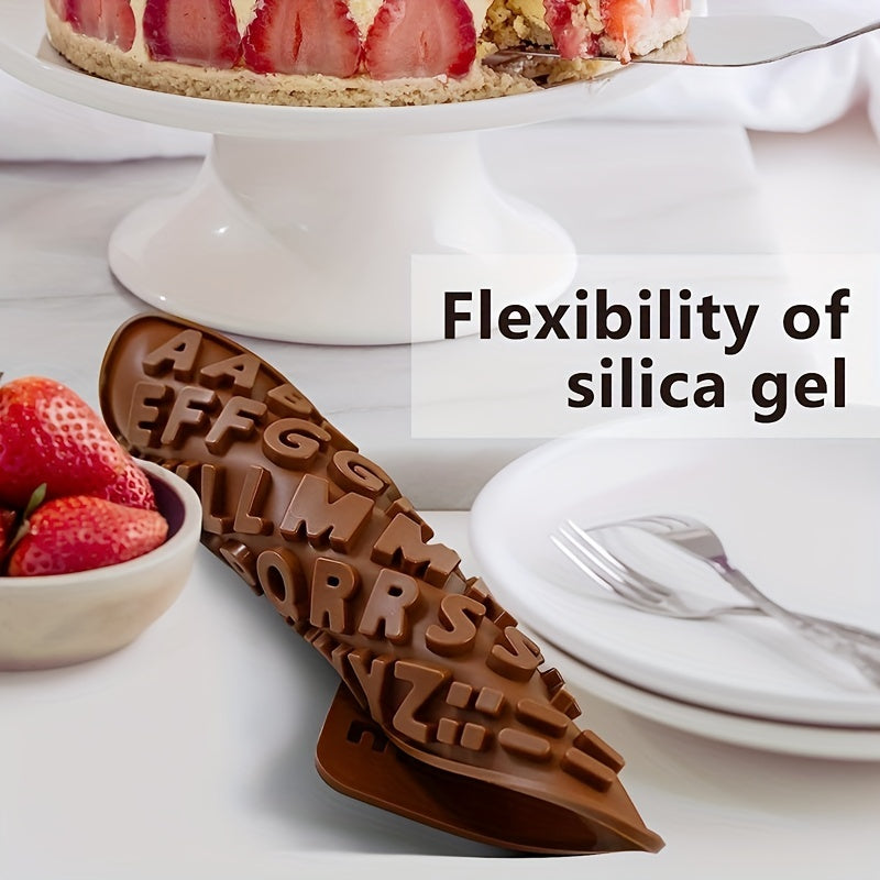 Set of 2 Non-Stick Silicone Chocolate Letter and Number Molds for Cake Decorations