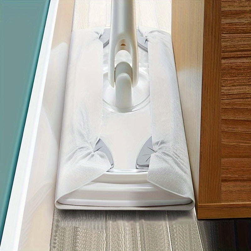 Stainless Steel Foldable Long Handle Mop Set with Disposable Dust Wipes for Hardwood Tile Glass Cleaning