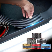 Car Door Threshold Strip Carbon Fiber Anti Scratch Door Foot Pedal Protector