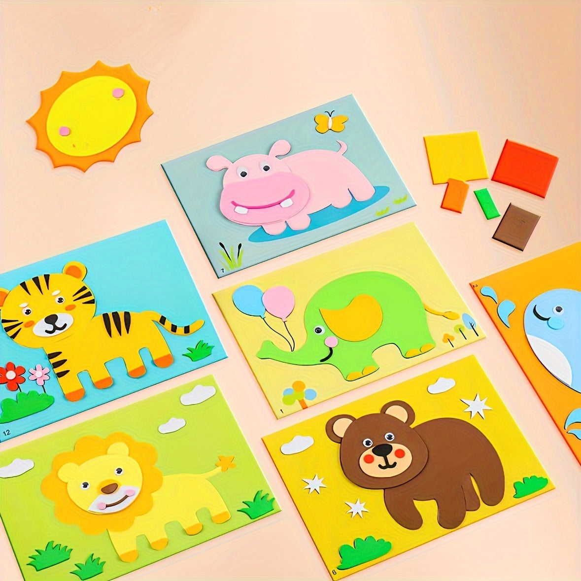 DIY 3D Stickers for Kids Educational Holiday Gift Paper Mixed Color Pack of 6 or 12