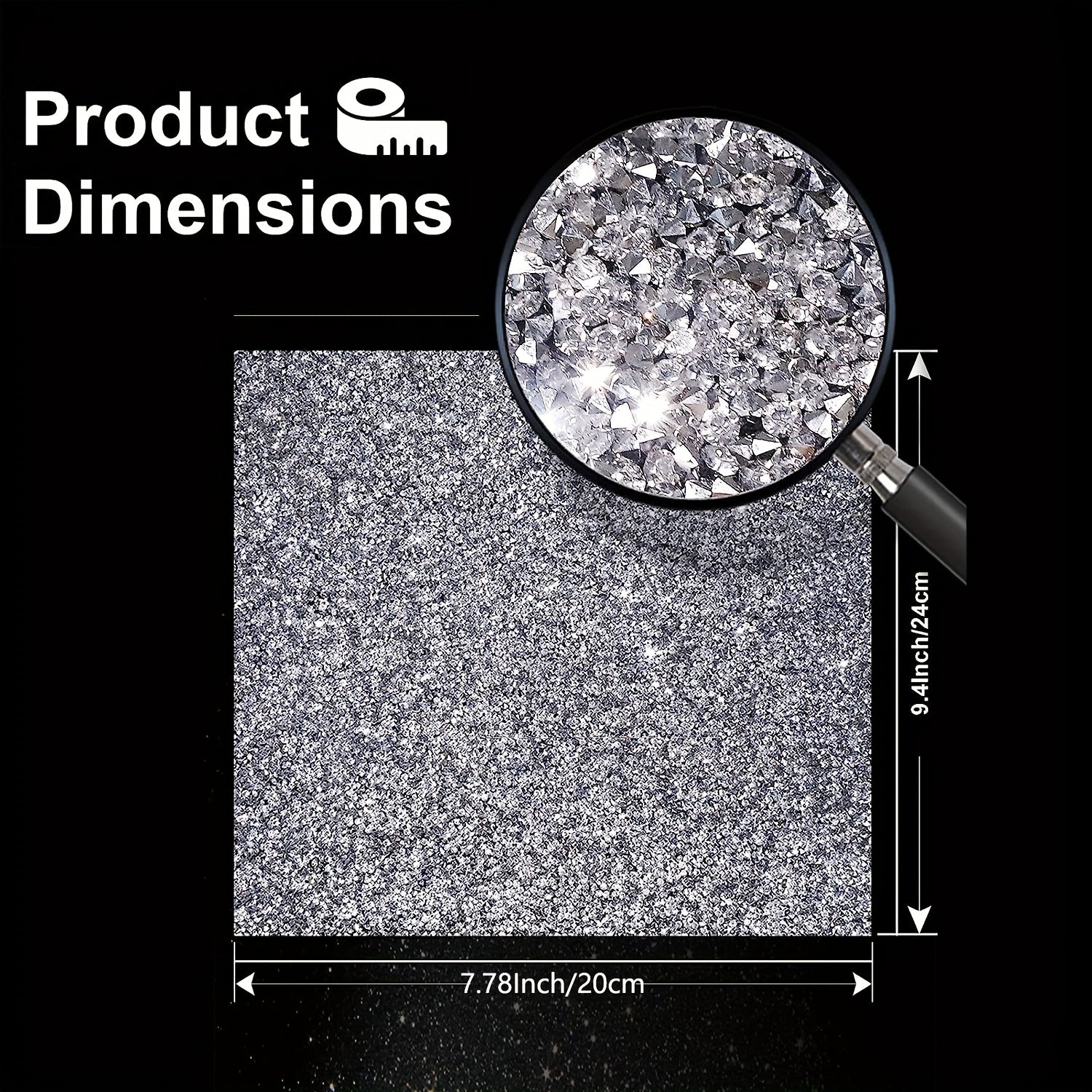 Самоклеящаяся смоляная алмазная наклейка, кристально украшенная наклейка для DIY-ремесел - одноразовая 9.4x15.8 дюйма