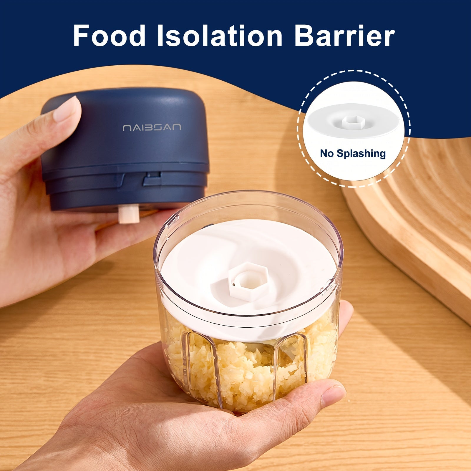 Portable Electric Garlic Chopper 250ml Rechargeable Wireless Food Processor