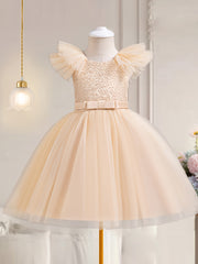 Girls Summer Tulle Tutu Party Dress for Girls with Bow Detail Suitable for Weddings and Birthdays